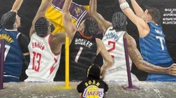En Los Ángeles le hicieron un mural al jugador más insólito de los Lakers