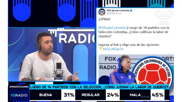 Foto del periodista de Fox Sports.