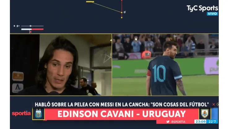 Cavani, sobre su pelea con Messi: "Son cosas del fútbol"