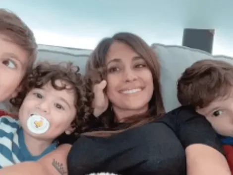 Los amamos: Antonela Roccuzzo metió foto con sus pequeños "viendo a papi"