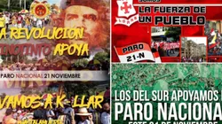 Las barras de Nacional, América y Millonarios, se unen para apoyar el paro