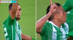 Nicolás Muñoz y Vladimir Hernández con sus goles para Atlético Nacional.