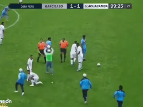 Copa Perú: arquero recibió dos patadas voladoras en medio de batalla campal