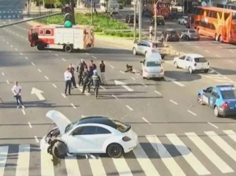 Jugador argentino manejaba alcoholizado y chocó en el Obelisco