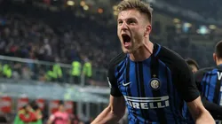 Milan Skriniar festejando un gol en Inter.