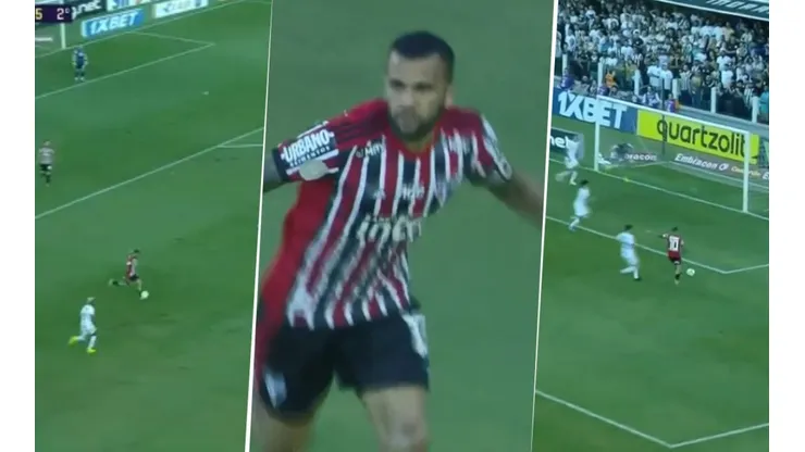 Dani Alves corrió 70 metros y terminó el gol en el área chica