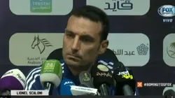 Foto de Lionel Scaloni en conferencia de prensa.