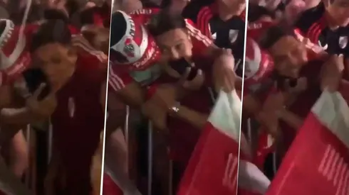 Video: la reacción de Juanfer ante el abrazo de un hincha de River