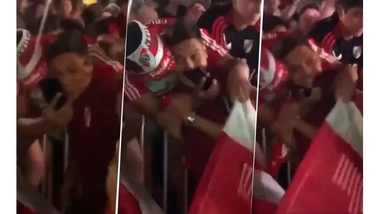 Video: la reacción de Juanfer ante el abrazo de un hincha de River