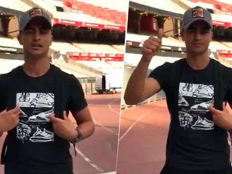 Pity Martínez volvió al Monumental y grabó un video para los hinchas de River