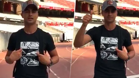 Pity Martínez volvió al Monumental y grabó un video para los hinchas de River