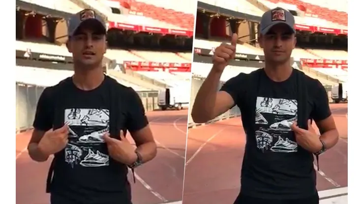 Pity Martínez volvió al Monumental y grabó un video para los hinchas de River