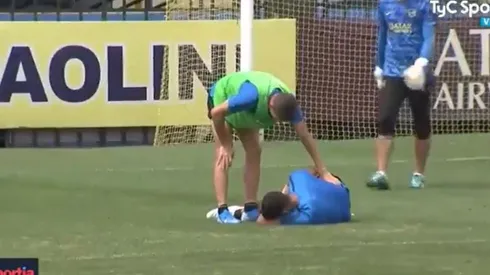 Lisandro López asustó a todos en la práctica de Boca