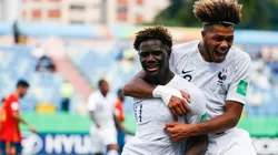 El festejo de los jugadores franceses.