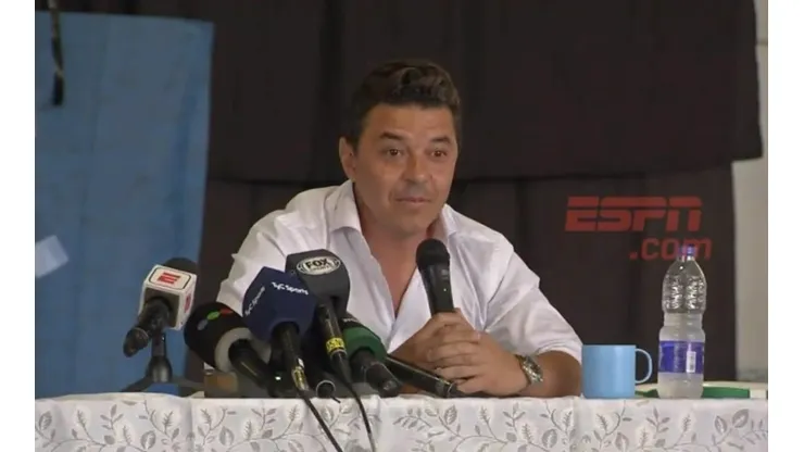 La sorpresa de Gallardo ante la pregunta.