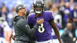 El increíble cruce entre John Harbaugh y Lamar Jackson en la victoria de los Ravens.