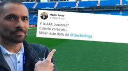 Souto tiró un dato en Twitter y se calentó: "¿La AFA bostera? Cuánto verso eh..."