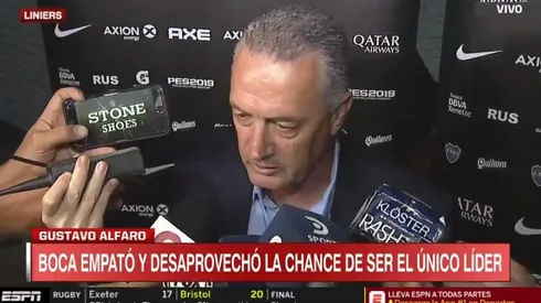 Gustavo Alfaro luego del empate de Boca.