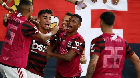 El festejo de los jugadores de Flamengo.