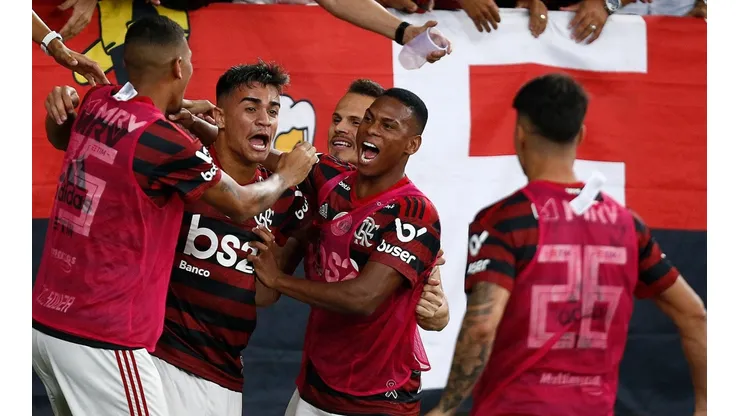El festejo de los jugadores de Flamengo.
