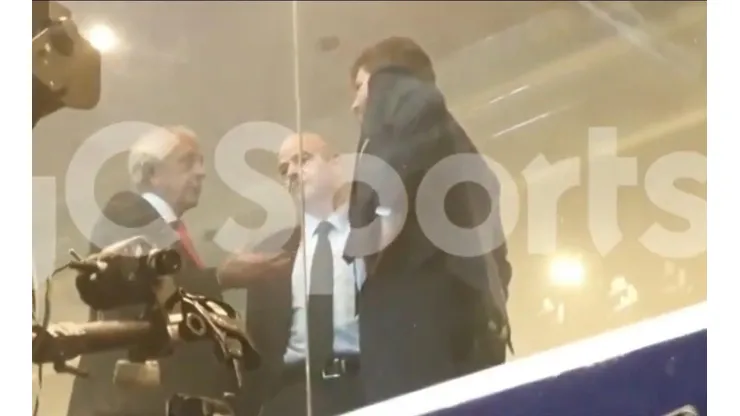 Filmaron a D'Onofrio en un palco con Domínguez e Infantino durante la final de la Sudamericana