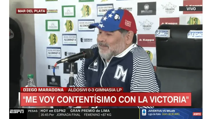 Maradona elogió al técnico de Aldosivi y contó una anécdota que hizo reír a todos