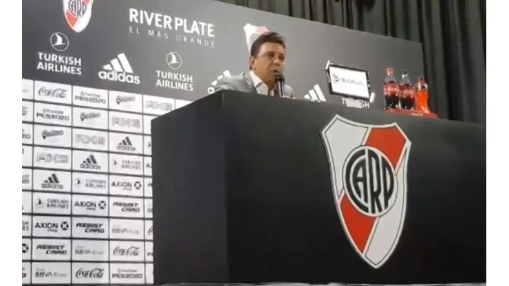 Marcelo Gallardo en conferencia de prensa.