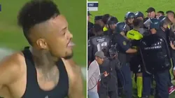 Gol del colombiano Joao Rodríguez en Argentina que terminó en tropel con policía incluida