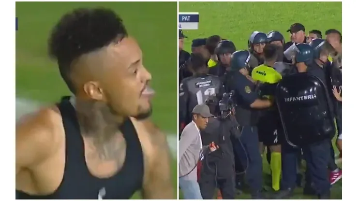 Gol del colombiano Joao Rodríguez en Argentina que terminó en tropel con policía incluida