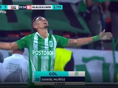 En menos de 10 minutos, Daniel Muñoz se apuntó un doblete y Nacional ya gana 3-1 a Cúcuta