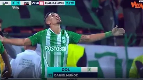 En menos de 10 minutos, Daniel Muñoz se apuntó un doblete y Nacional ya gana 3-1 a Cúcuta