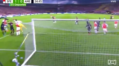 Así fue el gol de Fainer Torijano para Independiente Santa Fe.