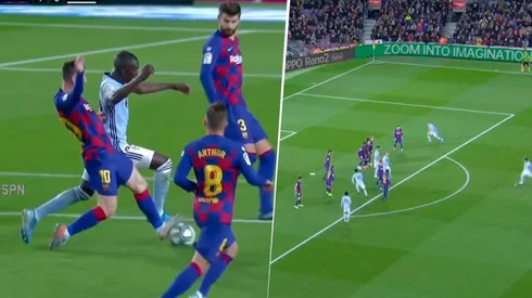 Messi recuperó bien, le inventaron una falta y Olaza le clavó un golazo al Barcelona