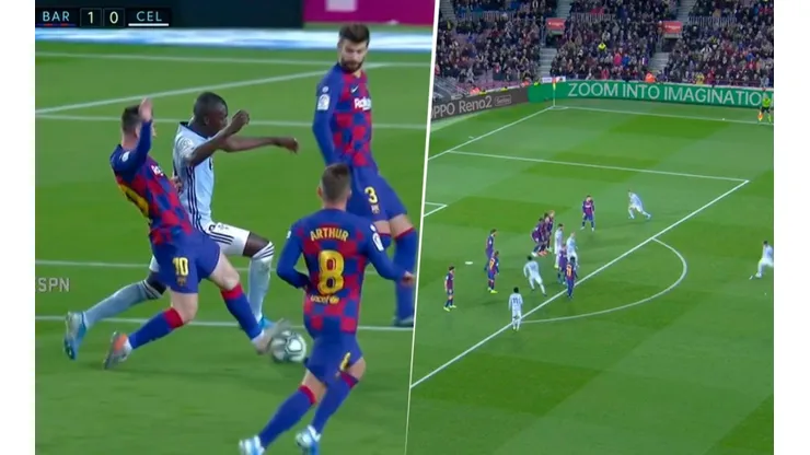 Messi recuperó bien, le inventaron una falta y Olaza le clavó un golazo al Barcelona