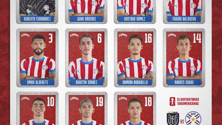 El once de Paraguay 