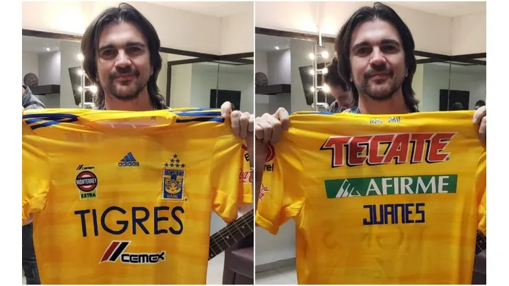 Juanes posa con la jersey de Tigres