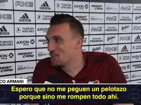 Armani pidió que no le peguen un pelotazo en la cara: "Me rompen todo ahí"