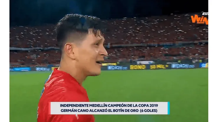 Germán Ezequiel Cano llora tra ser campeón por primera vez con el DIM.