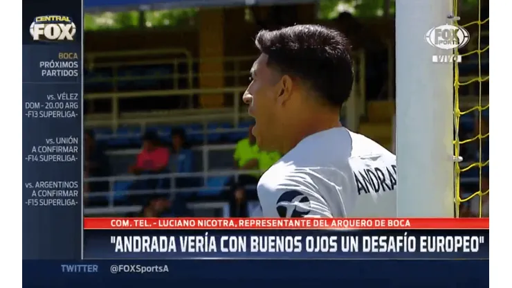 El representante de Andrada enciende las alarmas en Boca: "Tal vez ve con buenos ojos un objetivo europeo"