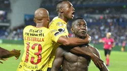 Erick Castillo festejando un gol en Barcelona SC.