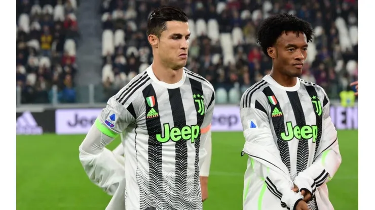 Cristiano Ronaldo y juan Guillermo Cuadrado en la Juventus de Italia.