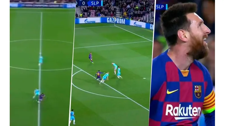 Messi le quebró la cintura al rival sin tocar el balón, ganó en velocidad y rompió el travesaño