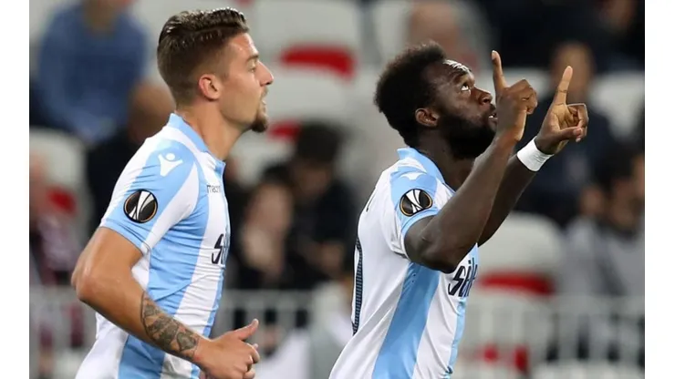 Felipe Caicedo vistiendo los colores de la Lazio.