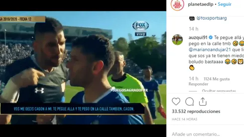 Auzqui, re picante en Instagram: "Andújar, qué lindo que sos, ya te tienen miedo"