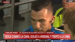 Carlos Tevez tras la victoria de Boca.