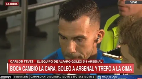 Carlos Tevez tras la victoria de Boca.