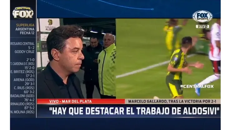 Marcelo Gallardo luego del partido de River.