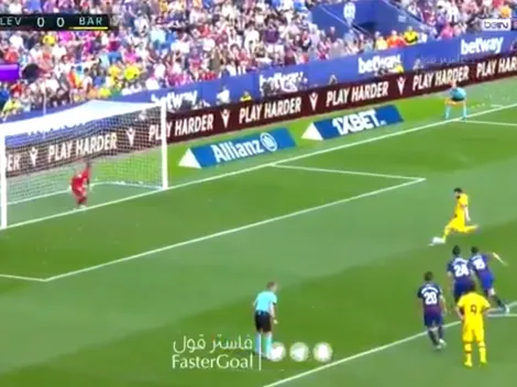 Penal para el Barcelona, lo patea Lionel Messi y gol Culé