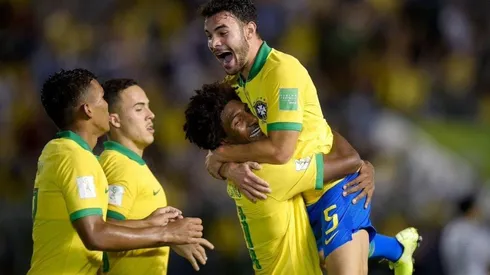 El festejo de los jugadoras brasileños.