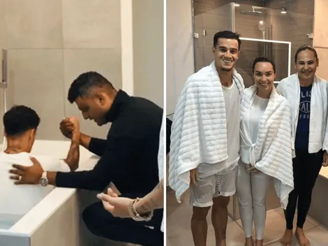 Todo muy normal: Coutinho se hizo bautizar en la bañadera de su casa